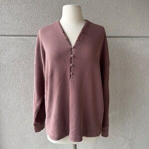 Nike Waffle Knit Long Sleeve in a Dusty Rose Color